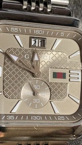 GUCCI COUPE WATCH STEEL BRACELET Brown Gold Dial with Sapphire Glass SWISS MADE - Picture 1 of 18