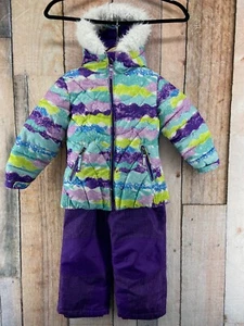 Weatherproof 32 Degrees Snow Jacket Bib Pants Youth Girls Kids Size 4T Purple - Picture 1 of 20