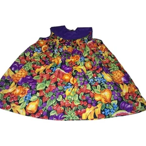 Abito bambino vintage anni 90 fatto a mano viola frutta delizia misure in foto - Foto 1 di 5