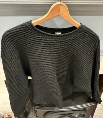 Suéter Corto GARAGE Tejido Abierto Negro Manga Larga Grueso Talla M Algodón Grunge Gótico Foto 1 de 4