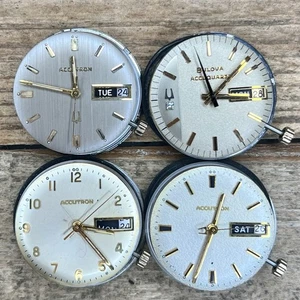 Bulova Accutron Wrist Watch Movements - Grade 2182 - Day Date Dial - Picture 1 of 2