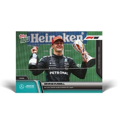 George Russell Mercedes 300th Podium F1 2025 Formula 1 Topps NOW Card 22  - Image 1 of 2