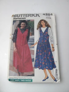 Vestido tipo jersey Butterick 4204 vintage años 80 talla 6-8-10 patrón de costura (C) - Imagen 1 de 6