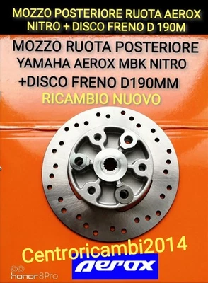 MOZZO RUOTA POSTERIORE AEROX NITRO APRILIA SR MINARELLI MALAGUTI F12 F15 F12 R  - Immagine 1 di 2