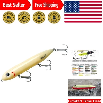 Versatile Heddon Super Spook Bone Lure, 5-Inch for Wounded Baitfish Simulation - Image 1 of 4