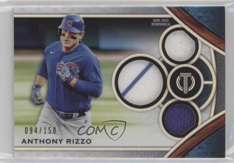 2021 Topps Tribute Tribute Triple Relics /150 Anthony Rizzo #TTR-AR - Image 1 of 2