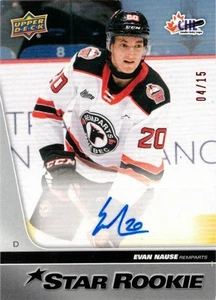 2021-22 Upper Deck CHL Evan Nause Autografo 04/15 Obiettivo #423 - Foto 1 di 1