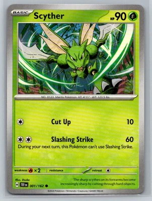 Scyther #001/162 SV05: Temporal Forces Common - Pokemon Cards C93 - Image 1 of 2