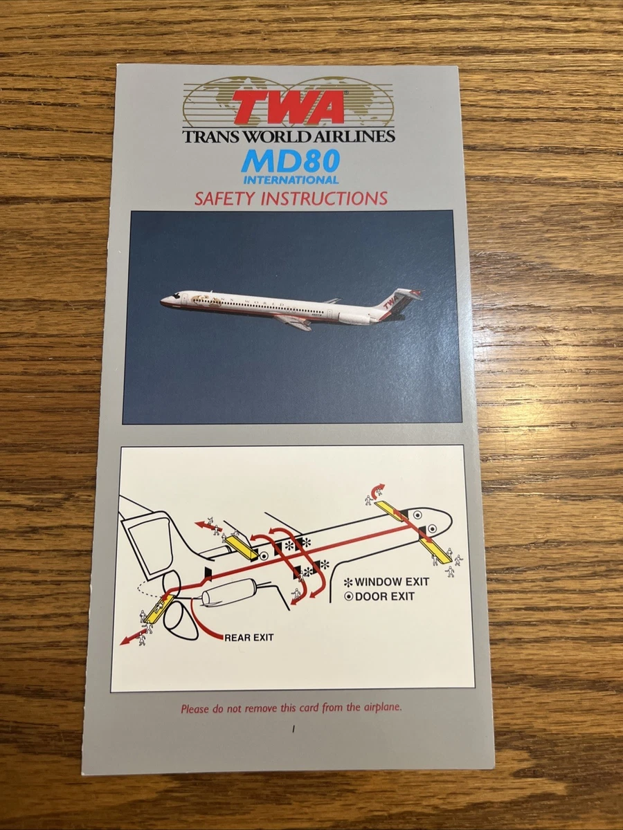 Safety Card TWA Airlines Collectibles for sale | eBay