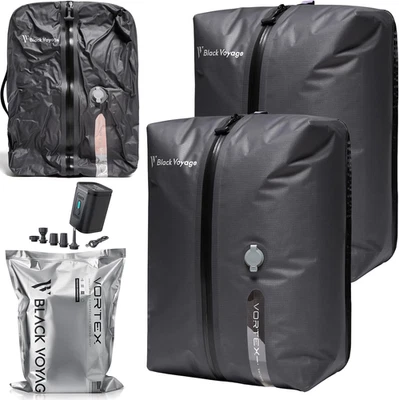Bolsa de viaje de compresión al vacío reutilizable Black Voyage para maleta de mano y Ba Foto 1 de 4
