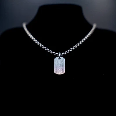 Nuevo juego de pavé diamante Chevron etiqueta de perro vendedor de EE. UU. Foto 1 de 4