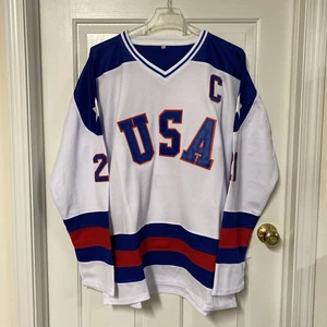 Mike Eruzione #21 Team USA 1980 Miracle on Eishockey Trikot genäht Herren XL - Bild 1 von 13