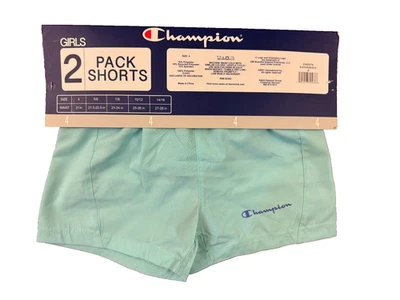 Lote Pantalones Cortos Atléticos Champion Niñas Talla 4 Activos Elastizados Comodidad Azul Nuevo Verano Foto 1 de 4