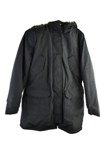 Calvin Klein Jeans Mens Hooded PArka Jacket Size S Black Canvas - Picture 1 of 10