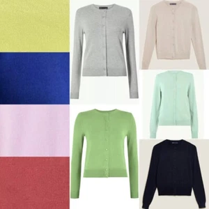 Ladies Ex M&S Cardigan Short Cardi Jumper Knitted Button Sweater Soft Comfy - Picture 1 of 24