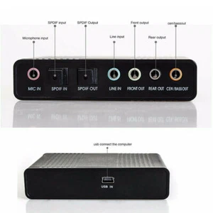 Externe 6 Kanal USB 5.1 Soundkarte Surround Audio Adapter SPDIF für PC Laptop #R - Bild 1 von 6