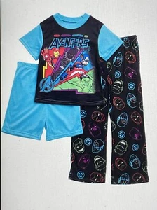 NWT Marvel Avengers Boys Pajamas 3-Piece Pajama Set: Top, Shorts & Pants; 6,8,10 - Picture 1 of 3