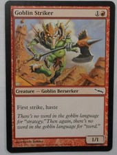 MAGIC THE GATHERING MTG 2003 MIRRODIN RED GOBLIN STRIKER CREATURE ENGLISH CARD