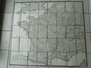 GRANDE CARTE DE FRANCE (112 x 108 cm) divisé en 86 départements, 1825. - Foto 1 di 7