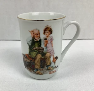 Norman Rockwell Memories Tea Coffee Mug Cup with Gold Trim, The Cobbler Photo - Picture 1 of 9