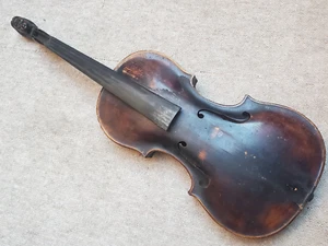 very old, high arched Violin w.human head "Helmer Prague" violon 1 part back! - Picture 1 of 16