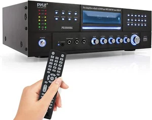 Home Audio Receiver Amplifier 3000 Watt 4 Channel Remote CD DVD AM FM 2 Mic USB - Picture 1 of 12