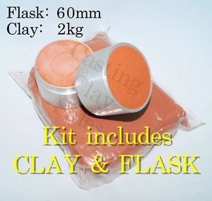 2kg 60mm KIT Delft Petrobond Style Casting Clay Sand, Rings, Flask, Oil Bonded