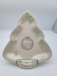 Pfaltzgraff  Tea Rose Holiday Christmas Tree Shaped Candy Dish Made in USA - Picture 1 of 9