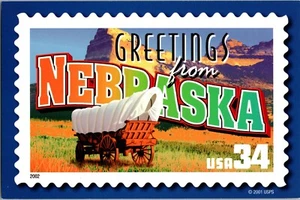 Estampilla postal de saludos de Nebraska Oregon Trail Nebraska - Imagen 1 de 2