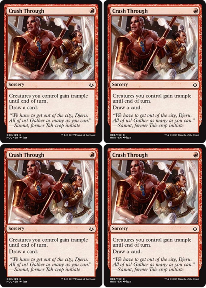 MTG - 4x CRASH THROUGH - Hour of Devastation (C) - Image 1 of 1