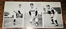 Rare 1957 Cleveland Indians Sohio 3 Card Panel - Early WYNN, Gene WOODLING BUSBY
