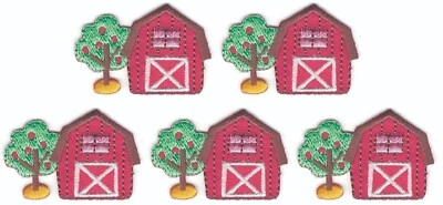 Farm Barn Patch Cut out Iron on Sew on ( 1 5/8" in) Lot of 5 - Image 1 of 2