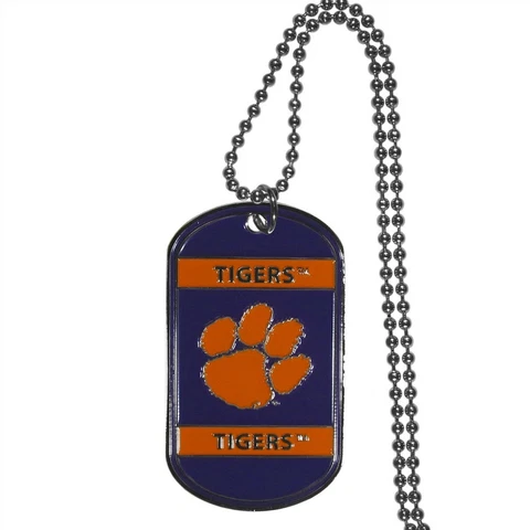 Clemson Tigers Dog Tag Necklace NCAA Fan Neck Ball Chain College Sports Fan Team Cover