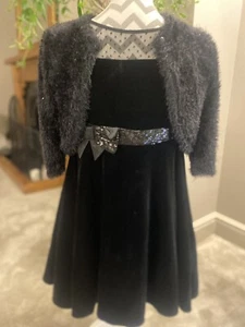 Girls Party Dress & Jacket Age 9 yrs Black - Picture 1 of 14