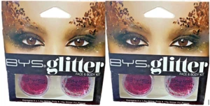 2 Pack Face & Body Glitter Kit 2 Glitter Pots & Primer Hot Pink/Red FUCHSIA BYS - Picture 1 of 7