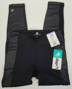 Free2B Free Country Ankle Skinny Stretch 7/8 Legging Yoga Pants Mesh Black Small - Picture 1 of 7