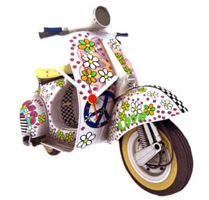 Hippy Vespa Clock - Vespa Clocks - Vespa Gift - Vespas Hippy Gift MS12-C - Picture 1 of 3