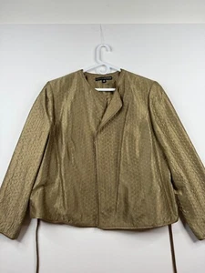 Linda Allard/Ellen Tracy Silk Gold Blazer - Size 20 - Picture 1 of 18