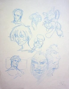 KARL ALTSTAETTER Signed Hand Drawn Comic Book Character Layout Art 8.5 x 11 - Picture 1 of 2