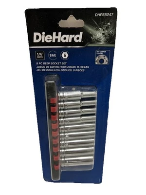 Diehard 1/4” Drive 9pc Deep Socket Set  6point SAE, DHP55247 - Image 1 of 4