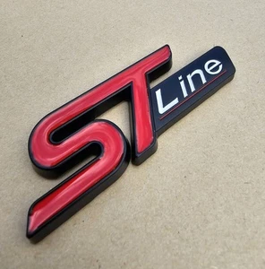 ST Line Rear Boot Tailgate Badge For Ford Focus Kuga Puma Red Black st Emblem - Picture 1 of 5