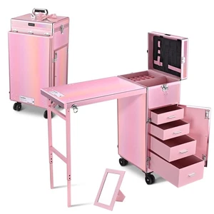 Byootique Nagel Schreibtisch Mobile Station Rollen Make-up Maniküre Tisch Einhorn Rosa - Bild 1 von 10