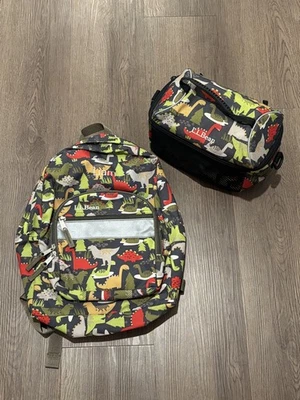 Mochila escolar LL Bean Kids con estampado de dinosaurios con lonchera a juego Liam EC! Foto 1 de 4
