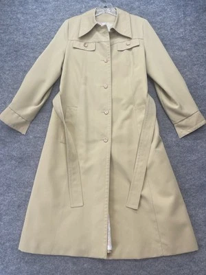Vintage 70s Forecaster Of Boston Trench Coat Size 7 Tan Brown 42 Inches Long - Image 1 of 4