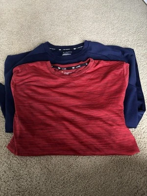 2 x Tek Gear сухой Tek мужской длинным рукавом футболка размер средний синий и красный Activewear - Изображение 1 из 4