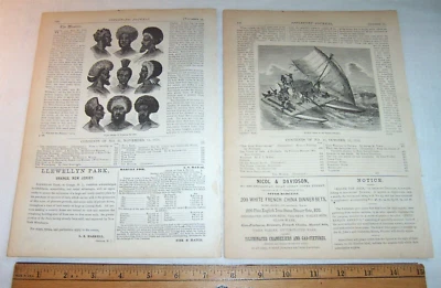 1870 Articles on Fiji Islanders Feejee Melanesia South Pacific Oceania War Canoe - Image 1 of 4