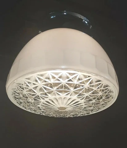 Vtg/Antique 1930's-1950's Art Deco Nouveau Glass Shade Ceiling Light Fixture Cover
