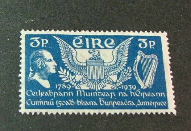 Sello de Irlanda Scott # 104 Washington, Eagle & Harp 1939 MH L431 (2) Foto 1 de 1