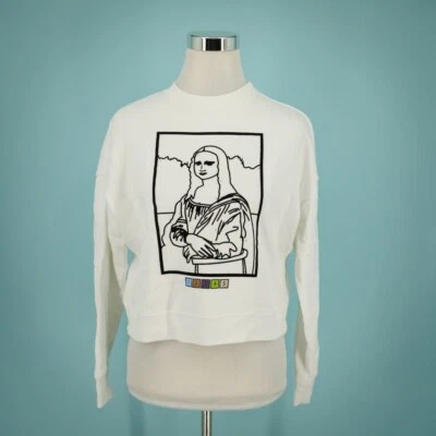 Sudadera Maisie Wilen Talla XS Mona Lisa Pintura Por Número Flocada Recortada Crew  Foto 1 de 4
