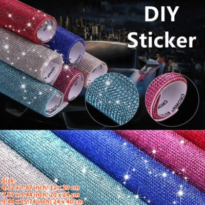 Strass Foglio Adesivo Autoadesivo Glitter Cristallo Fai da Te Auto Decorazione - Immagine 1 di 4